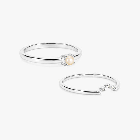 Nora Silver Adjustable Ring Set