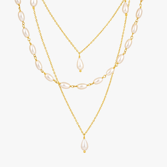 Myra Silver Pearl Necklace
