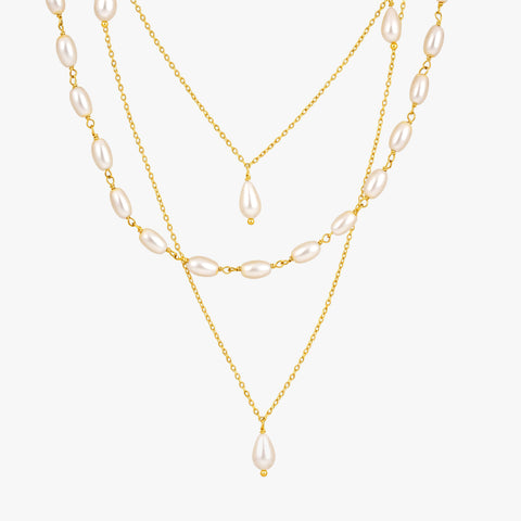 Myra Silver Pearl Necklace