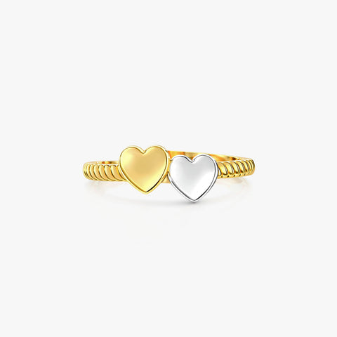 Kira Silver Adjustable Two Tone Ring