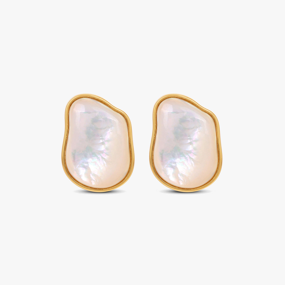 Roe Silver Shell Pearl Earrings