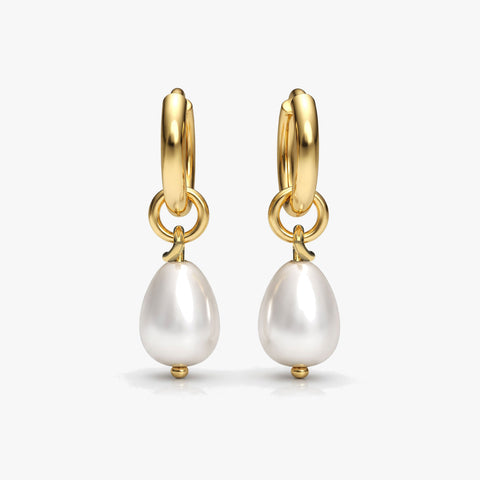 Kate Silver Round Pearl Earrings