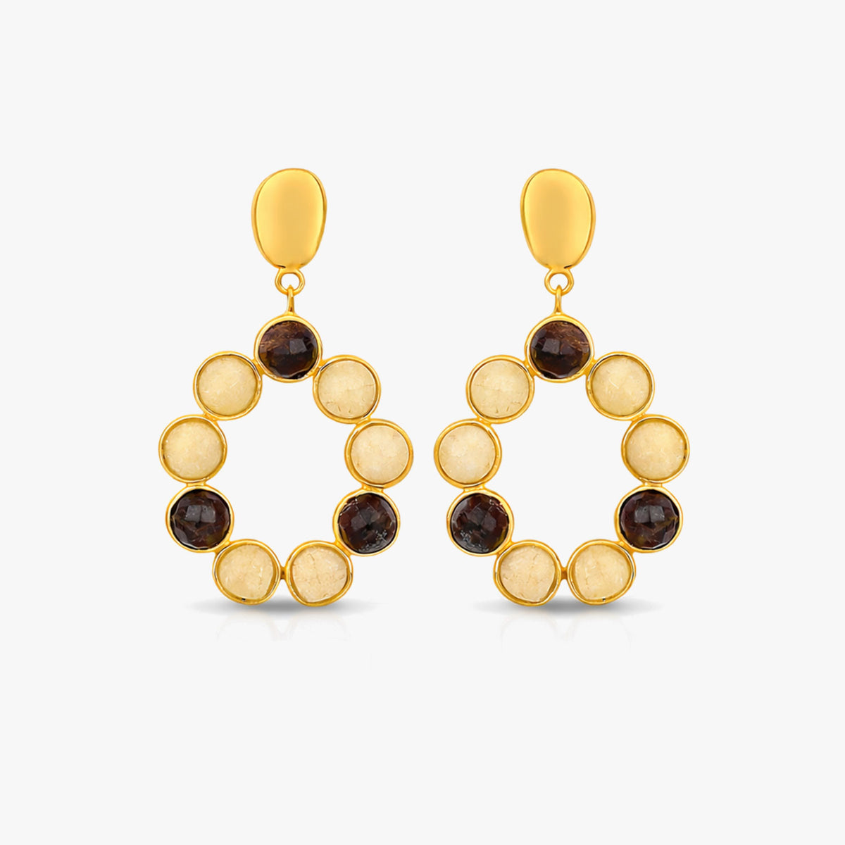 Sia Silver Round Earrings