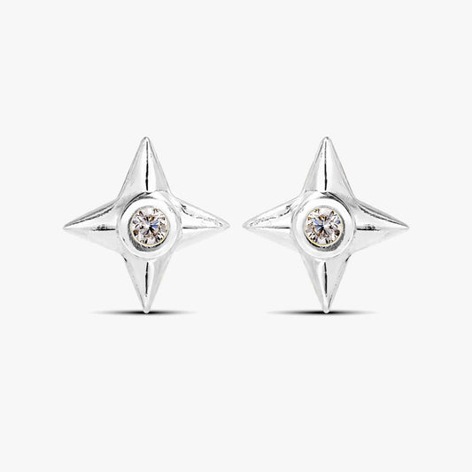 Eda Silver Star Earrings