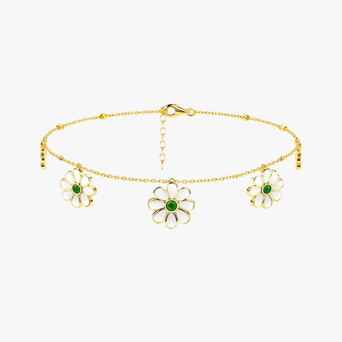 Arna Silver Floral Anklet