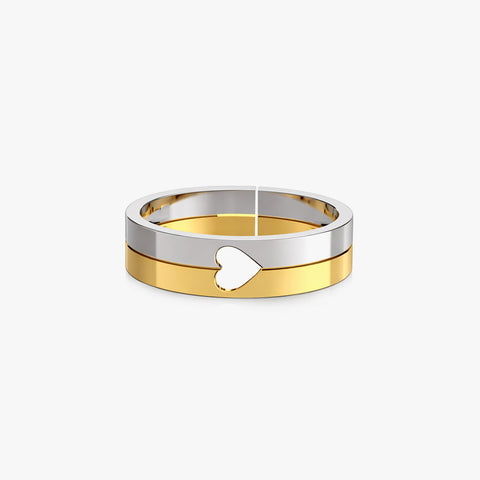 Geya Heart Adjustable Two Tone Ring