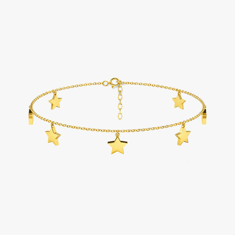Anvi Silver Star Anklet