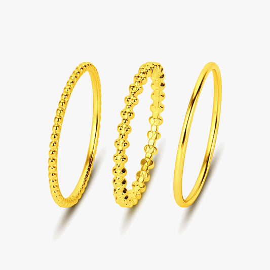 Lucy Silver Adjustable Ring Set