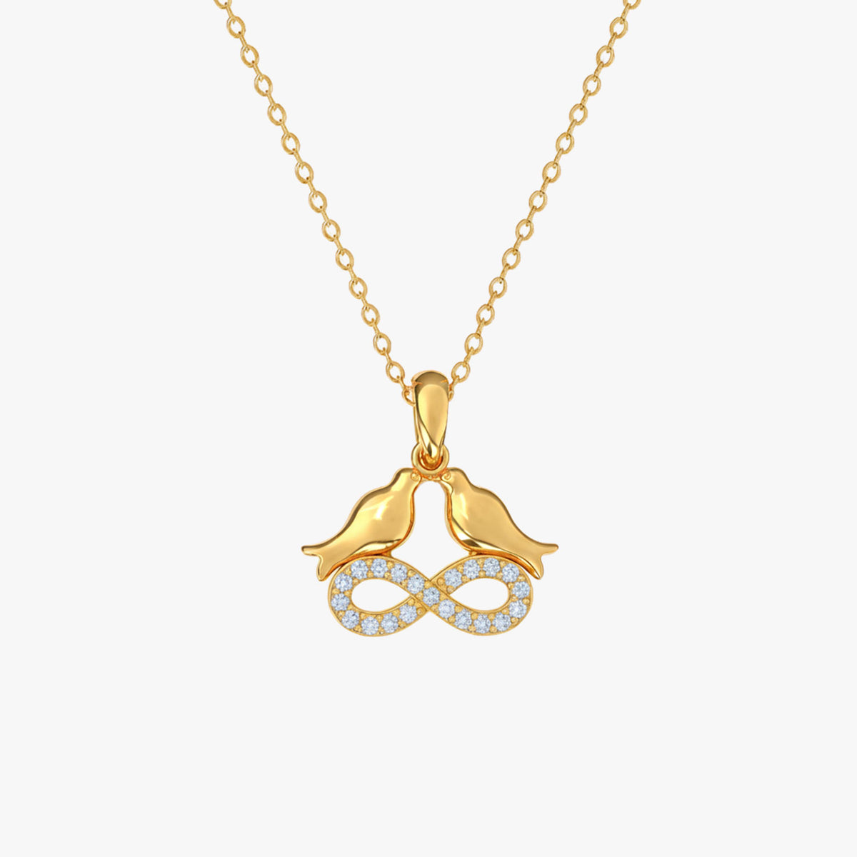 Cera Silver Zirconia Bird Necklace