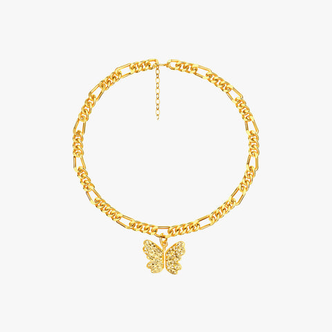 Elya Silver Butterfly Anklet
