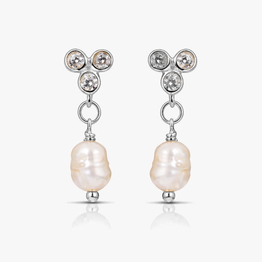 Noa Silver Pearl Earrings