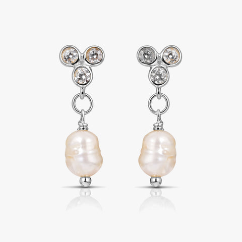 Noa Silver Pearl Earrings