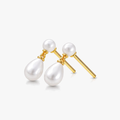 Ayla Silver Pearl Earrings