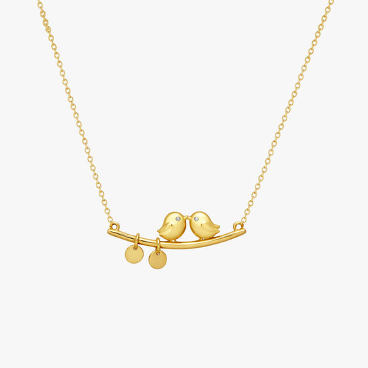 Runi Silver Love Birds Necklace