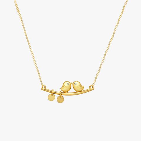 Runi Silver Love Birds Necklace