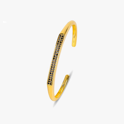 Zayn Silver Black Spinel Bangle