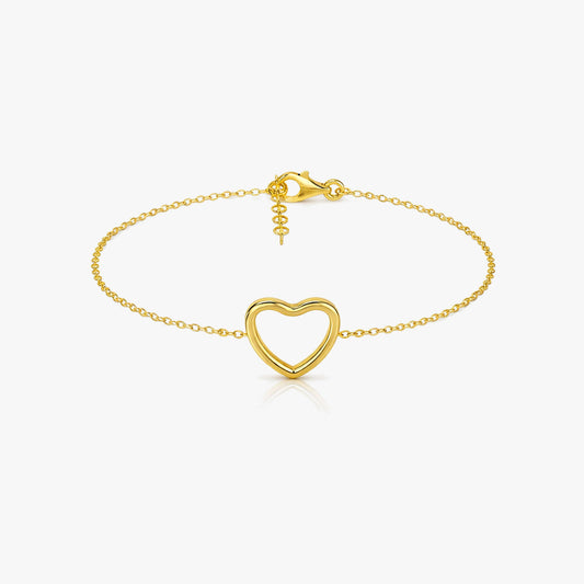 Euni Silver Heart Bracelet
