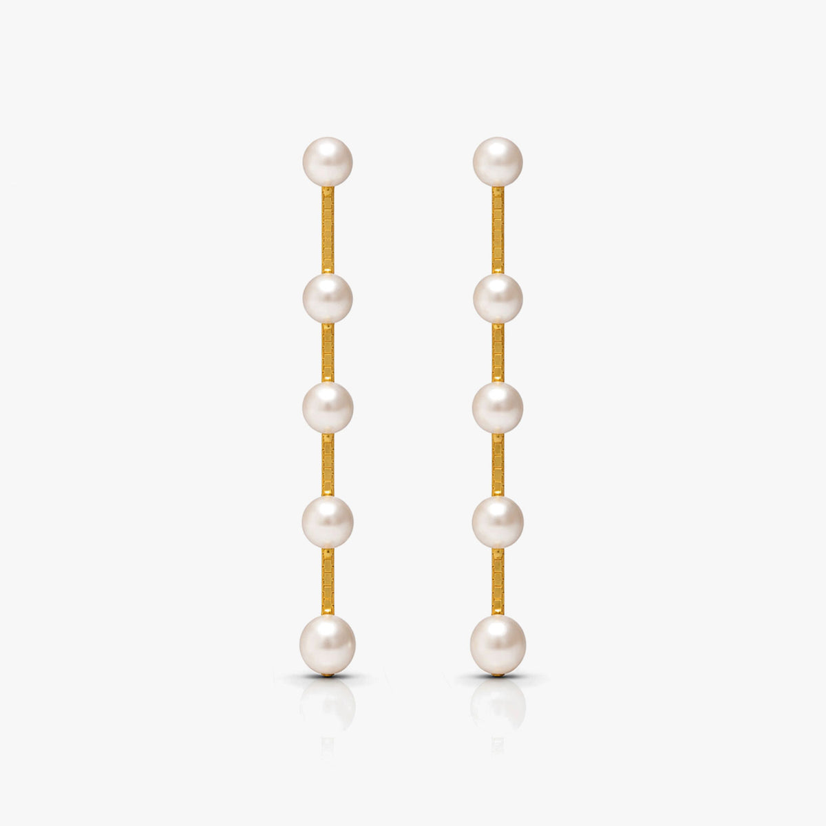 Anna Silver Round Pearl Earrings