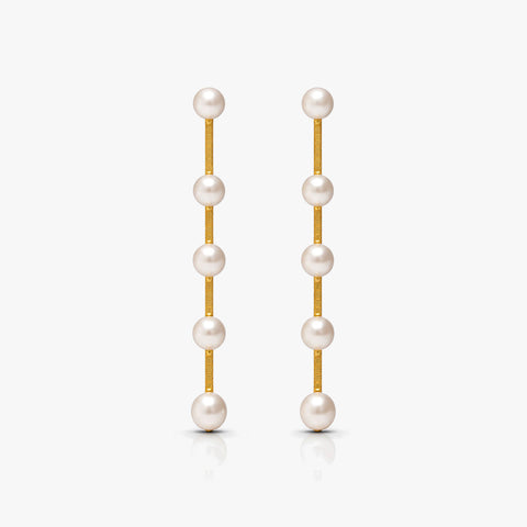 Anna Silver Round Pearl Earrings