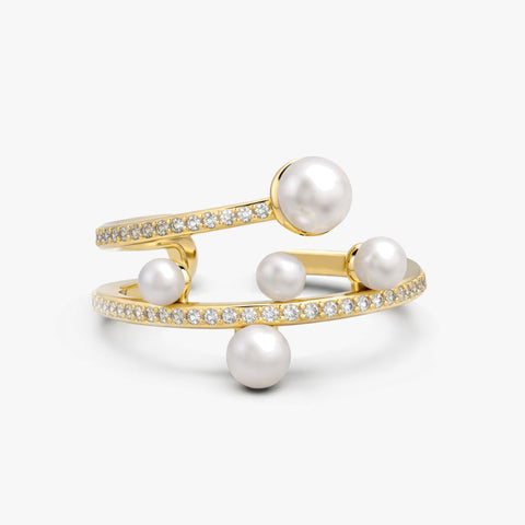Lily Adjustable Pearl Ring