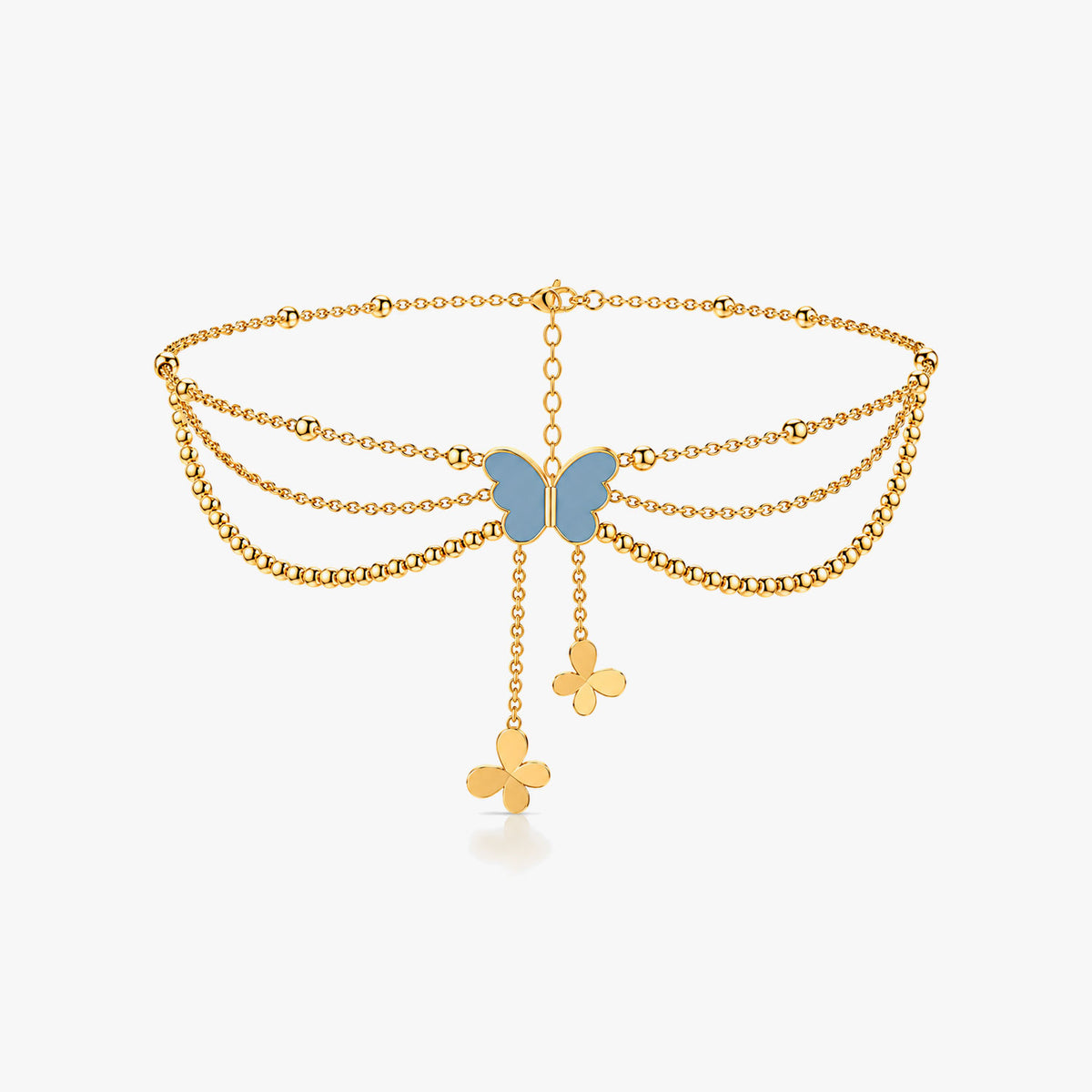 Bysa Silver Butterfly Anklet