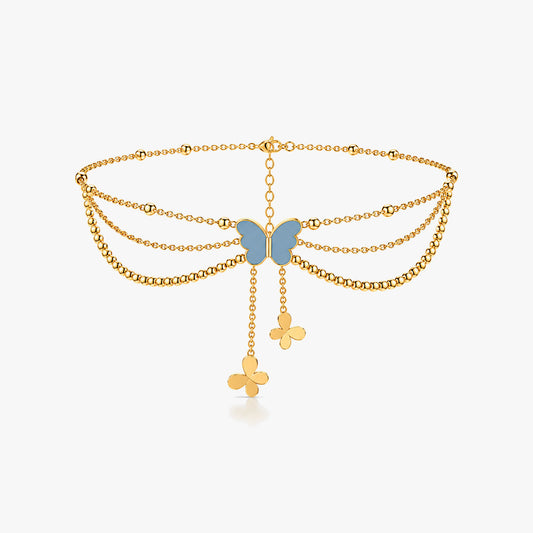 Bysa Silver Butterfly Anklet