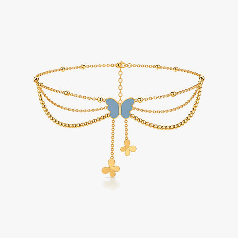 Bysa Silver Butterfly Anklet