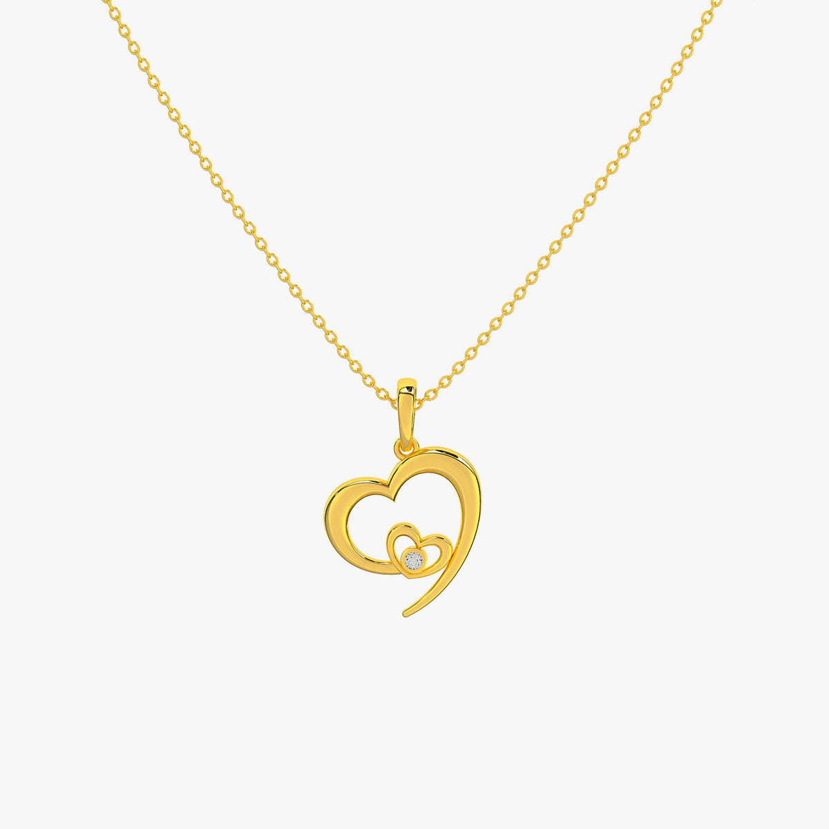 Bely Silver Heart Zirconia Necklace