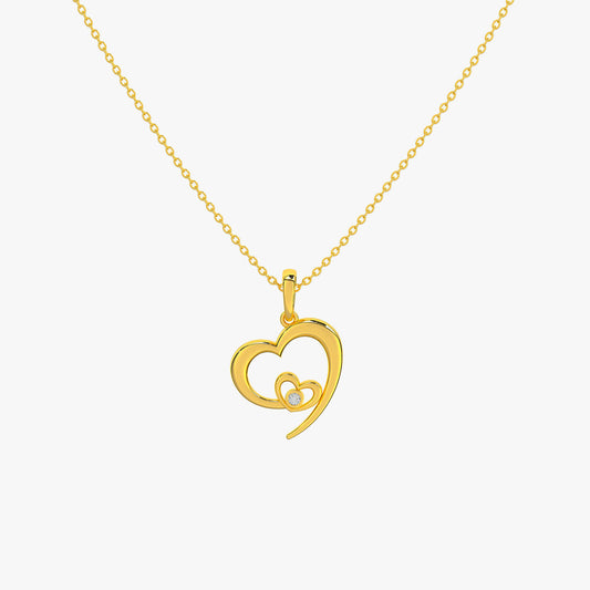 Bely Silver Heart Zirconia Necklace