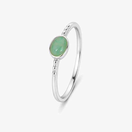 Anna Silver Amazonite Adjustable Ring