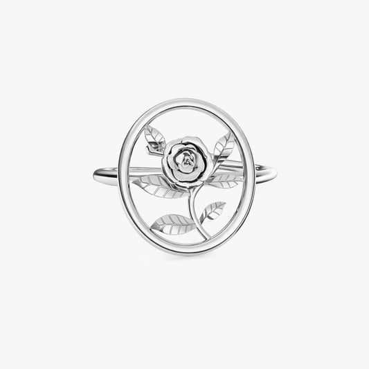 Taya Silver Adjustable Floral Ring