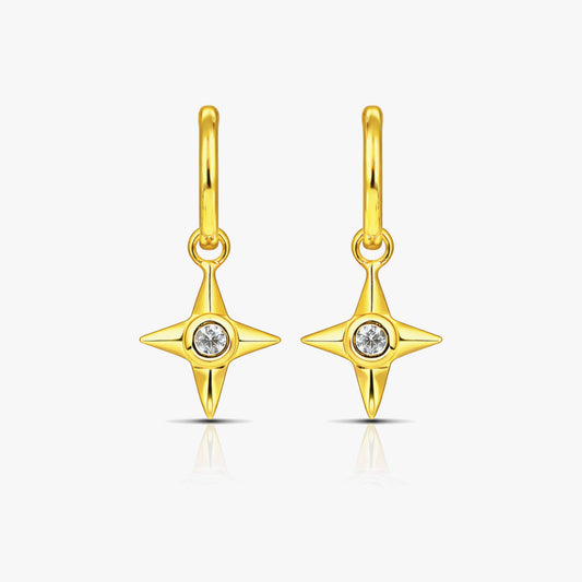 Aya Silver Star Earrings