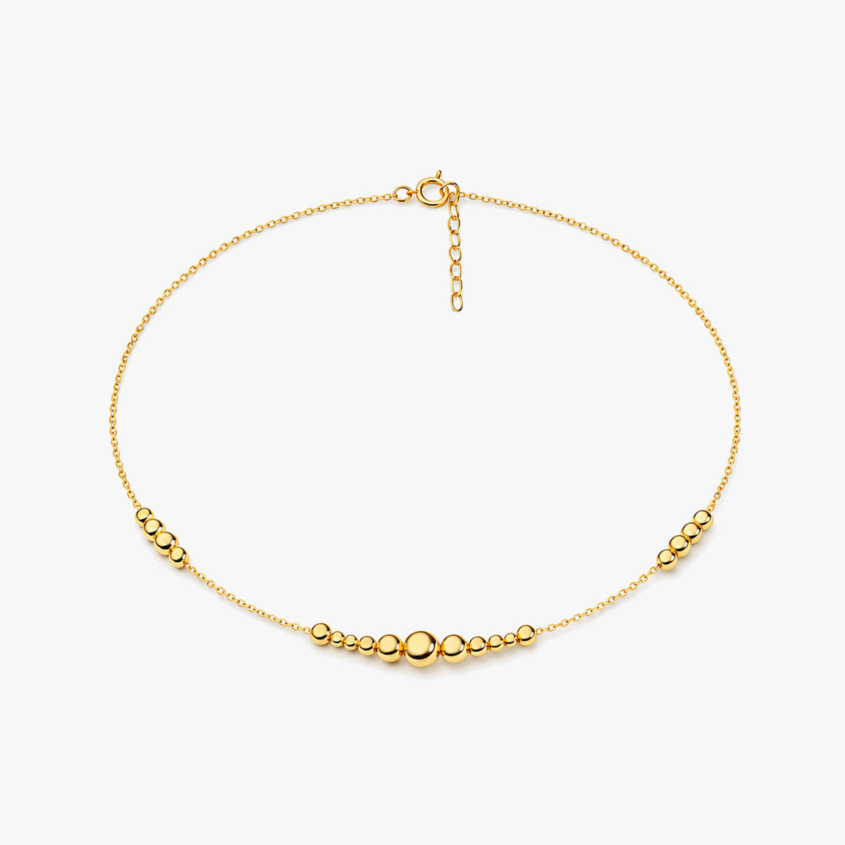 Nova Silver Beads Anklet