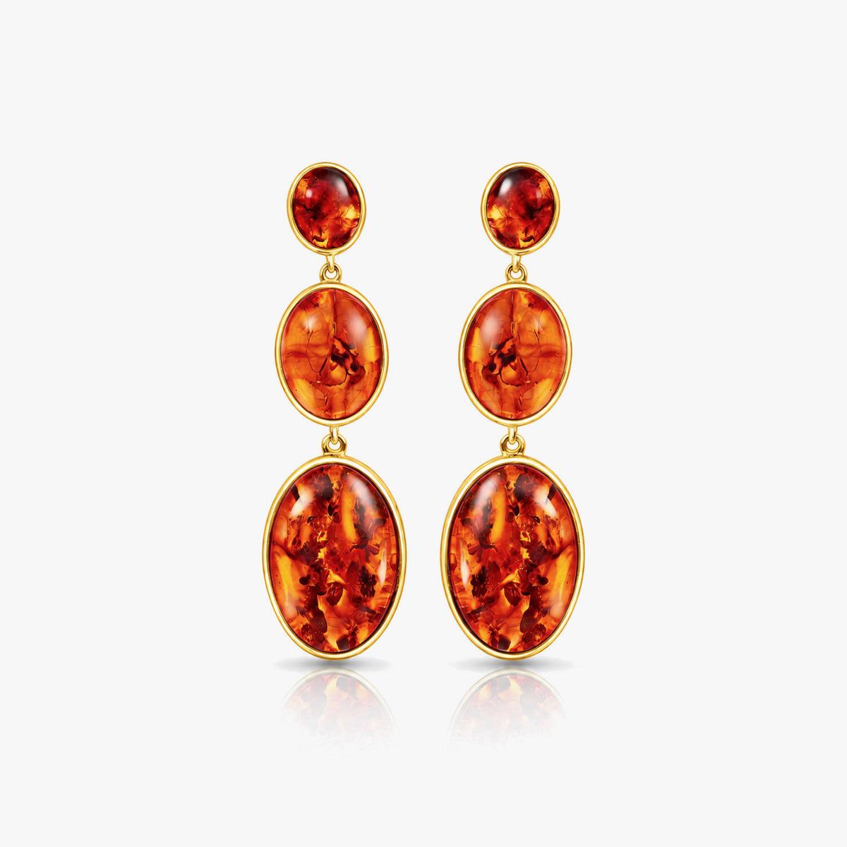 Rosa Silver Amber Earrings