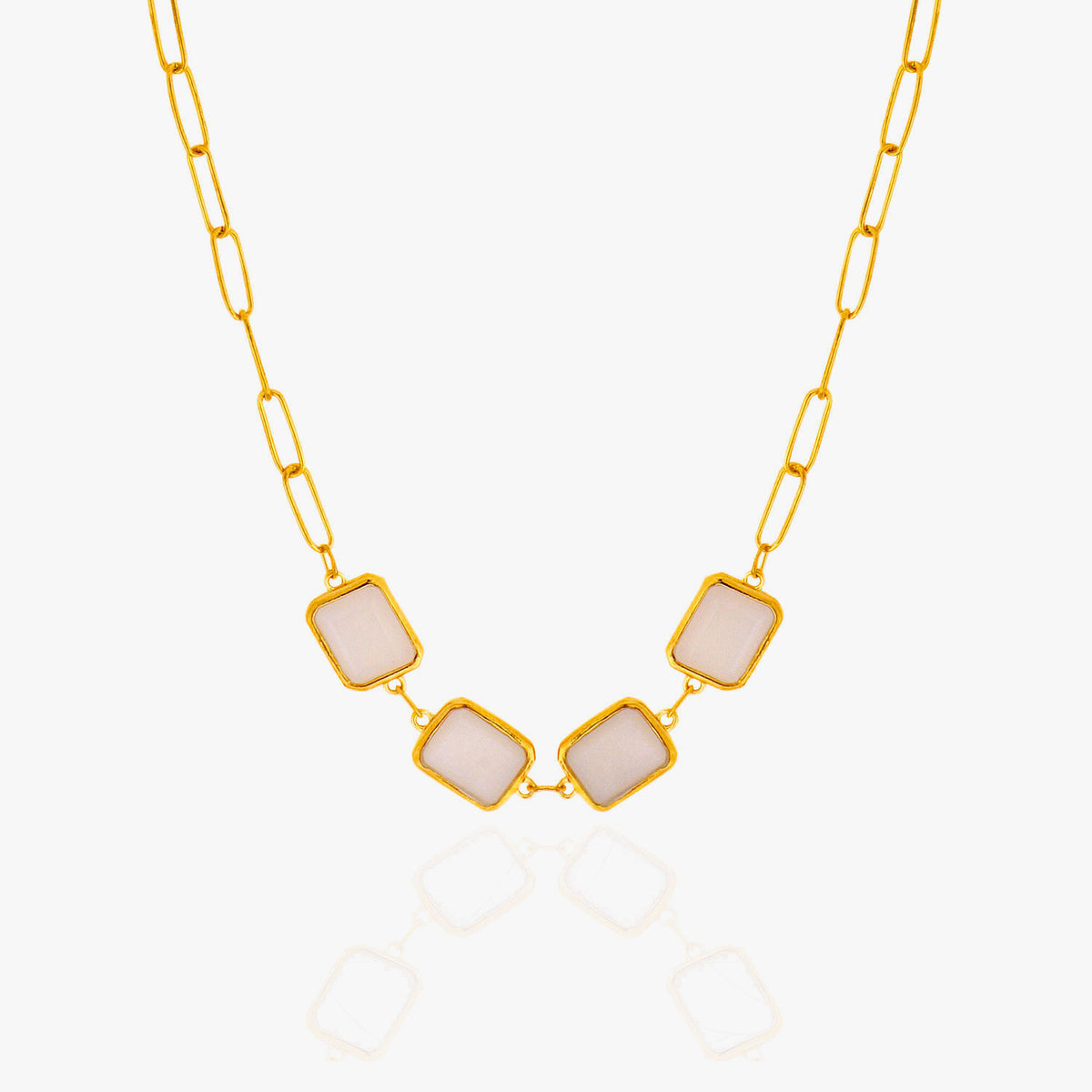 Bria Silver Moon Stone Necklace