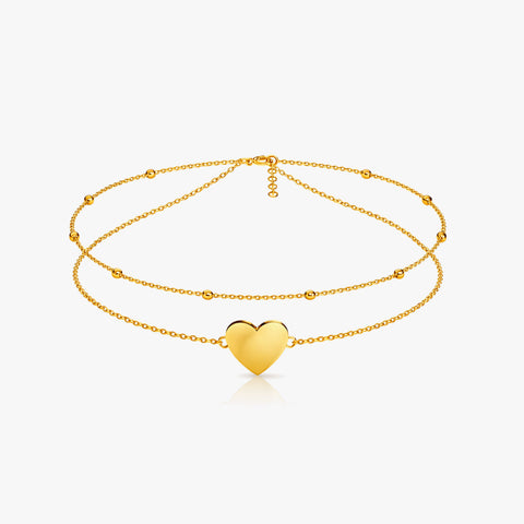 Elin Silver Heart Anklet