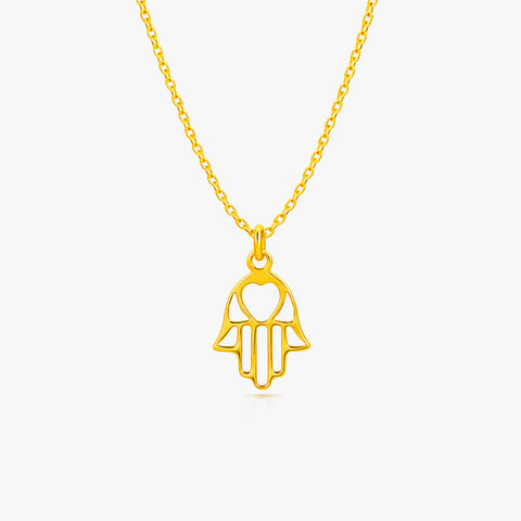 Zoe Silver Hamsa Necklace