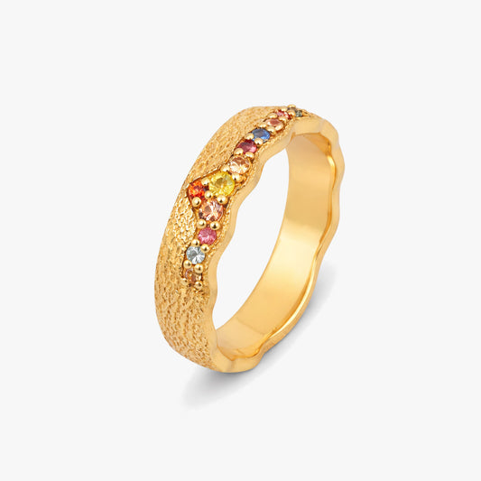 Ziva Silver Sapphire Adjustable Ring