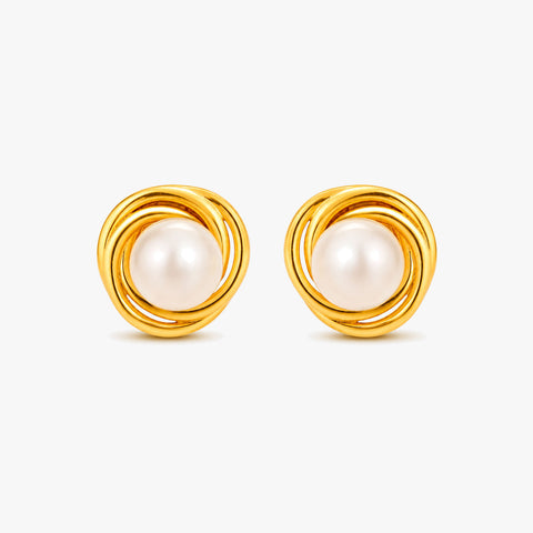 Bryn Silver Pearl Earrings