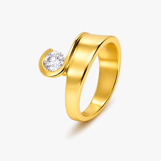 Sia Silver Diamond Adjustable Ring