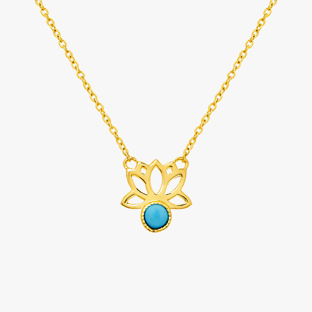 Lily Silver Magnesite Floral Necklace