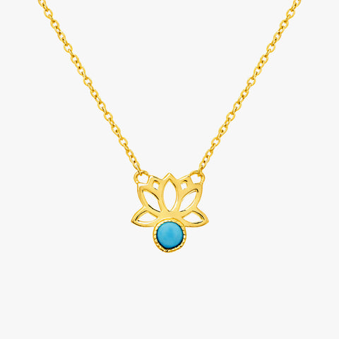 Lily Silver Magnesite Floral Necklace