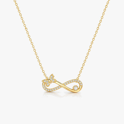 Dami Silver Zirconia Infinity  Necklace