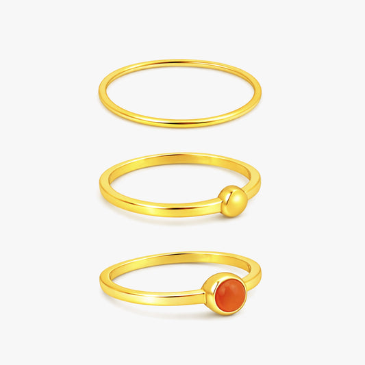 Nyra Silver Adjustable Ring Set