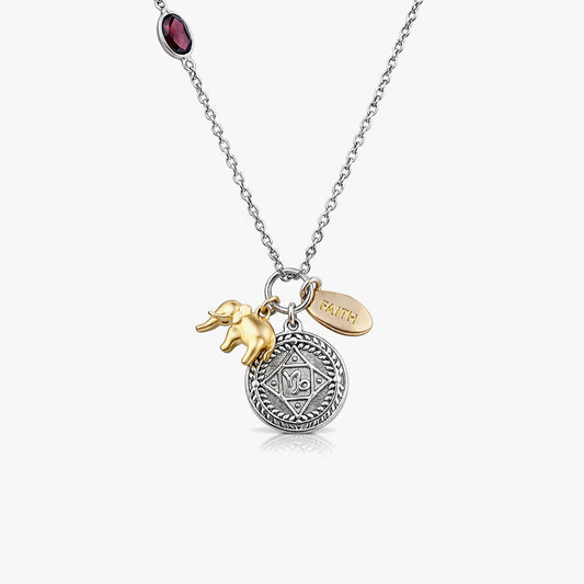 Flora Two Tone Capricorn Zodiac Necklace
