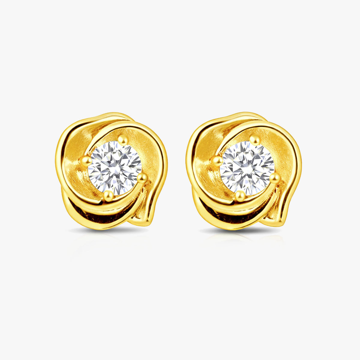 Ria Silver Diamond Stud Earrings