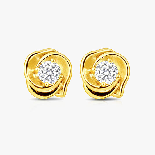 Ria Silver Diamond Stud Earrings
