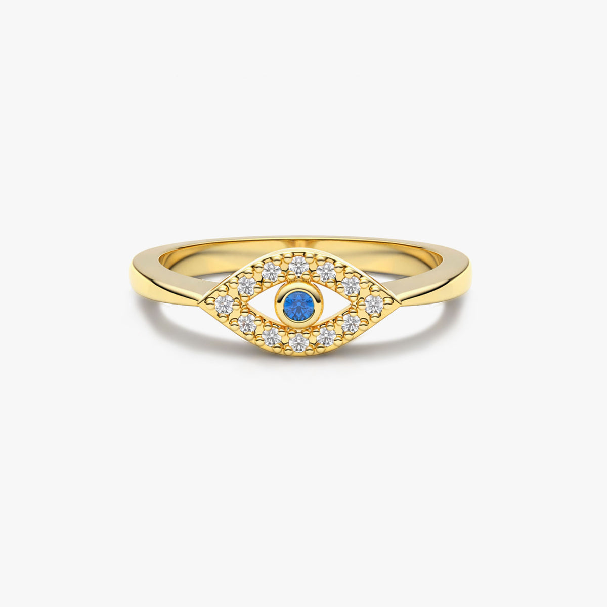 Veya Silver Adjustable Evil Eye Ring