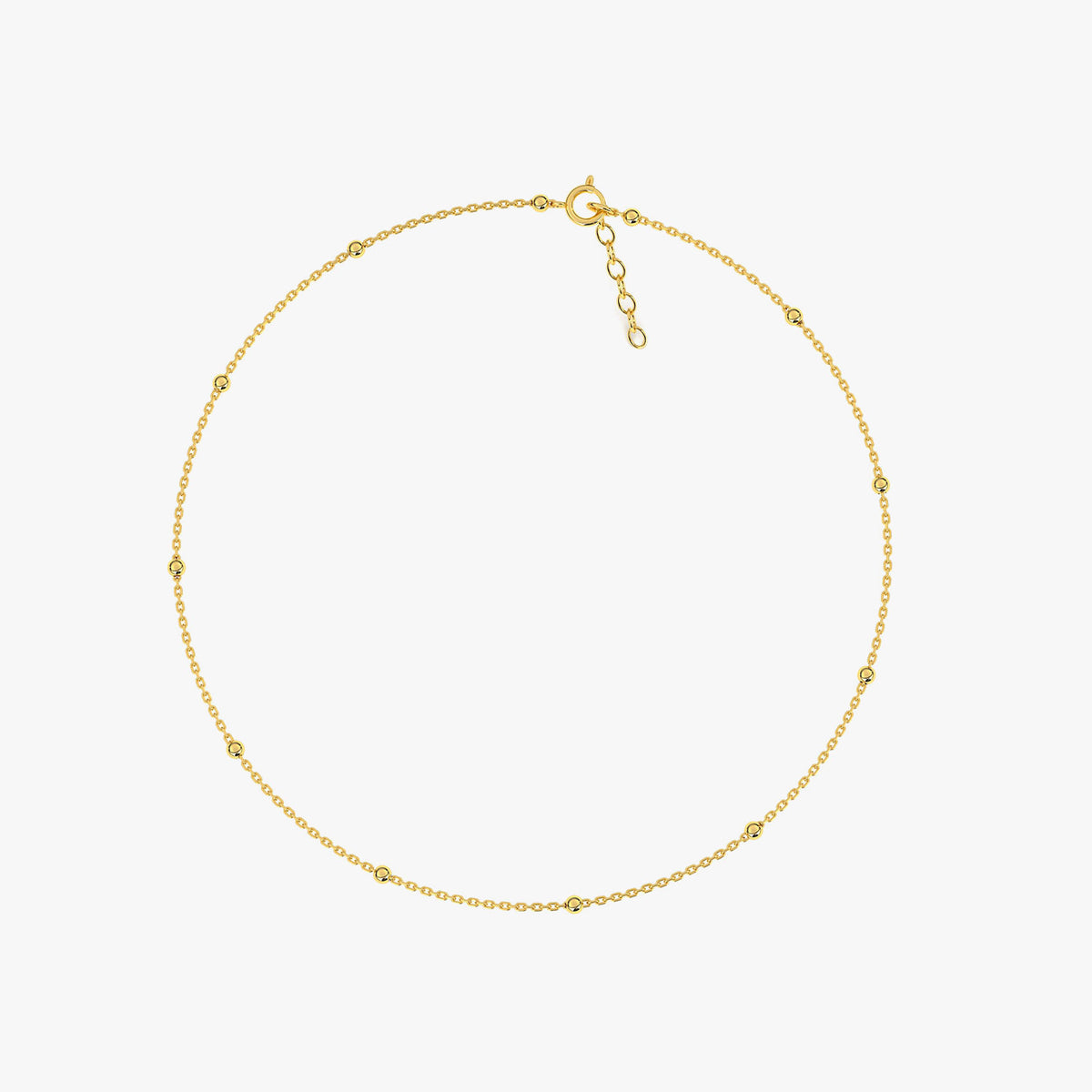 Qiva Silver Beads Anklet