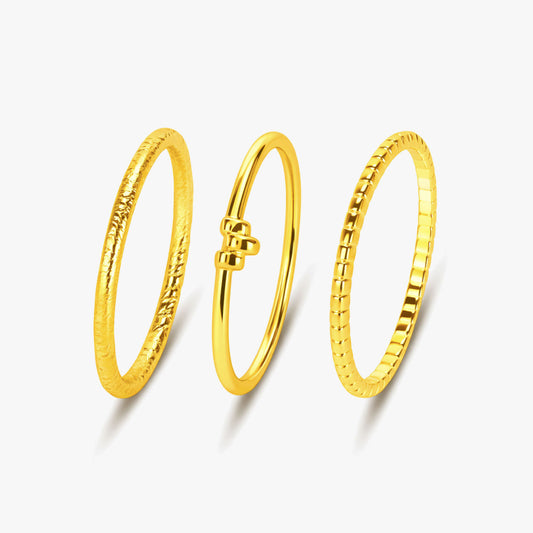 Lily Silver Adjustable Ring Set